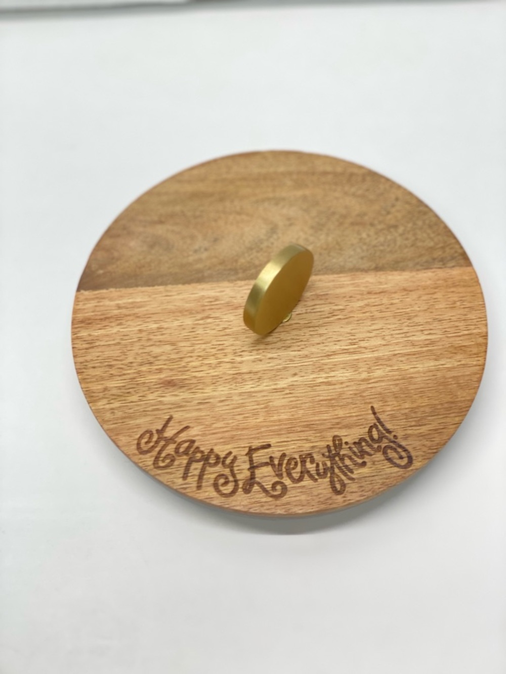 Happy Everything Laura Johnson Glass Canister Bamboo Lid Gold Knob MINI-GKNJAR - Picture 3 of 11